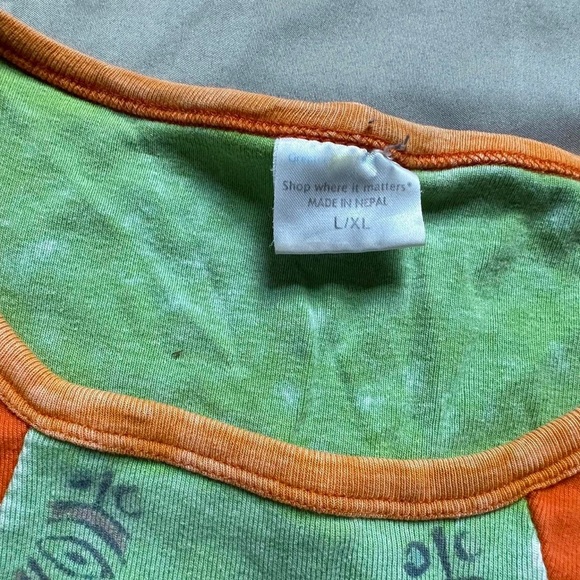 hippie patchwork peace sign long sleeve tee - Picture 3 of 4